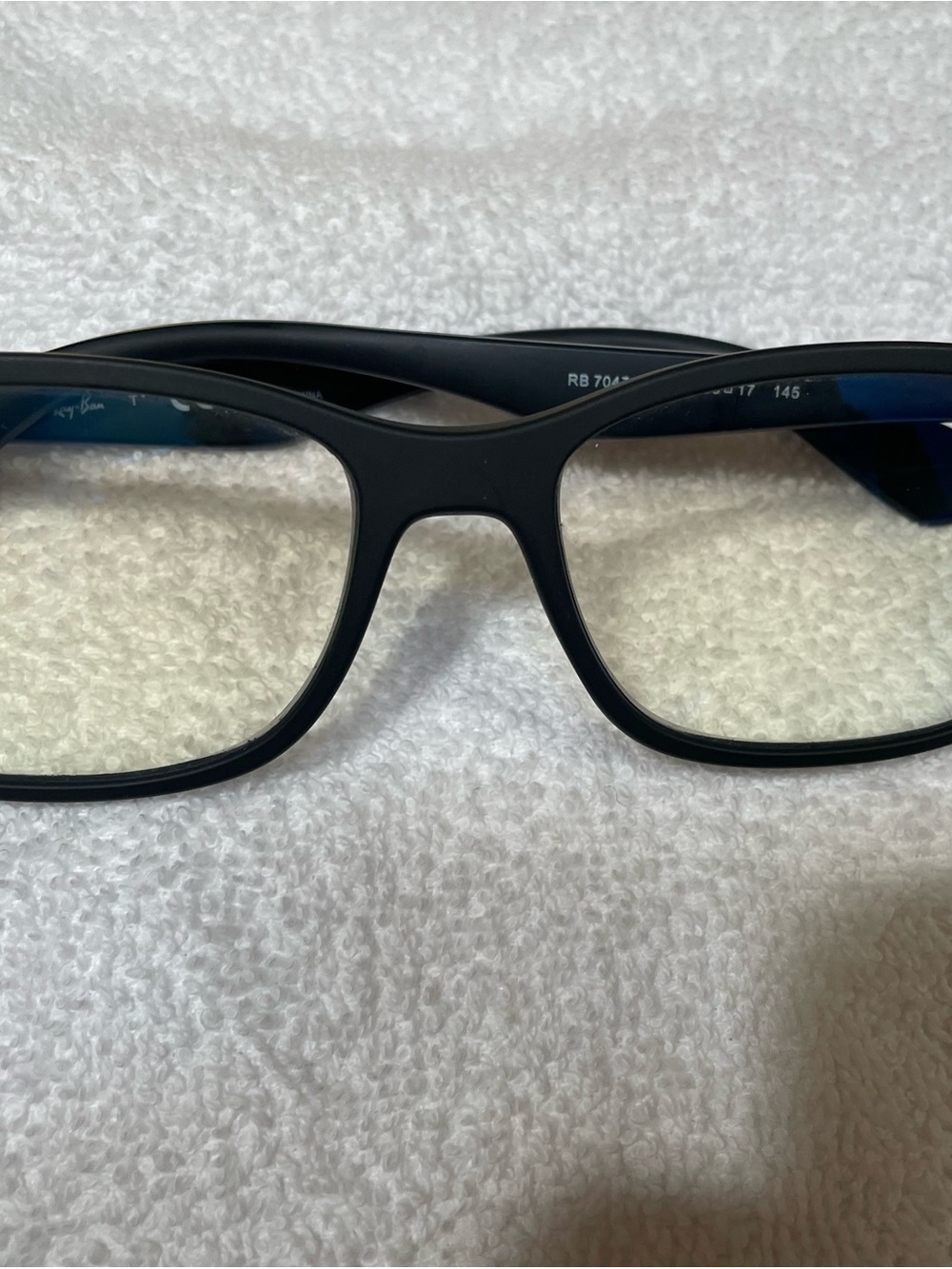 Ray-Ban Black Blue Light Blocking Glasses - Matte Black Frame with Blue Tint